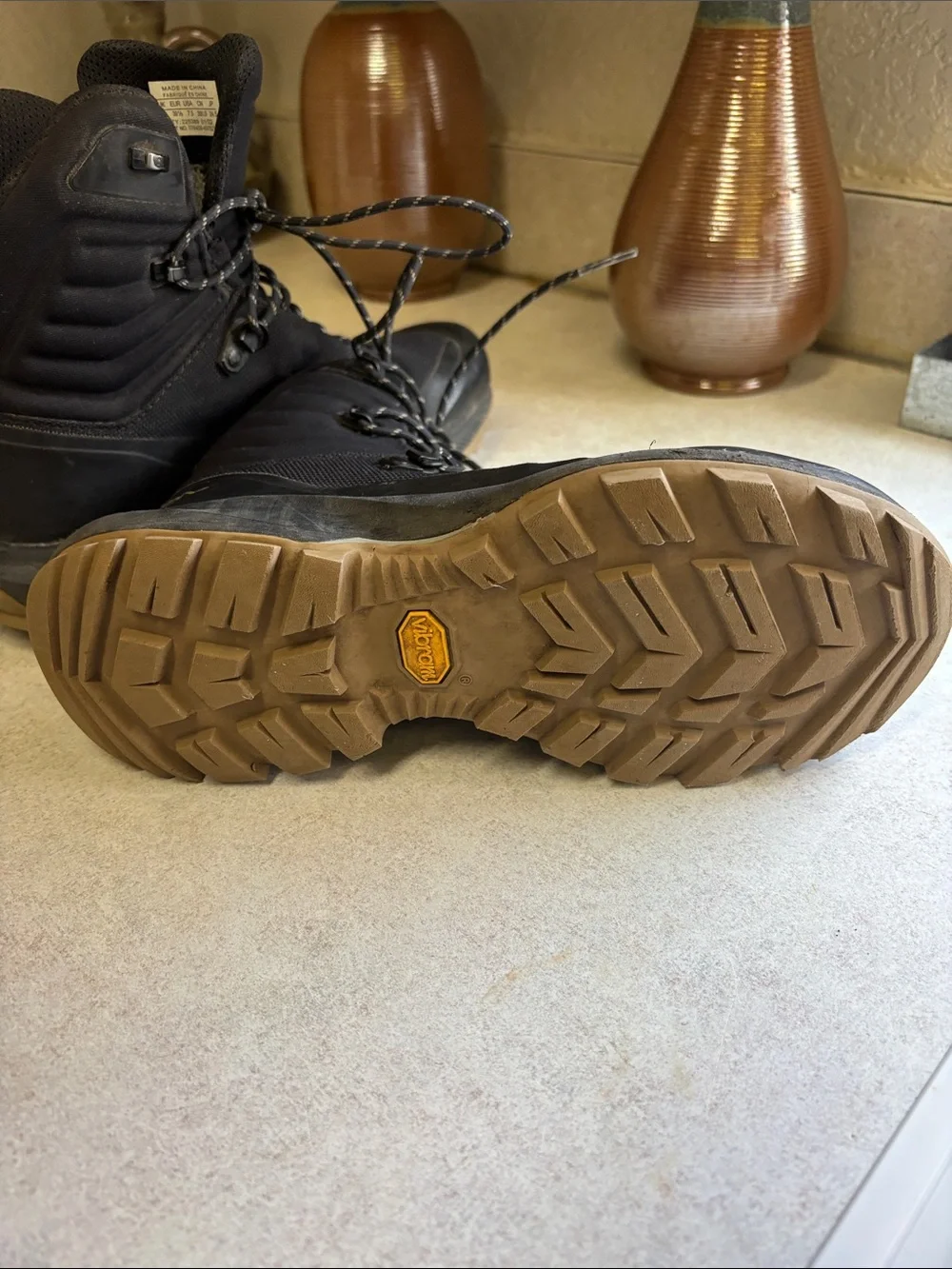 Arc'teryx Black Hiking Boots with Tan Outsoles